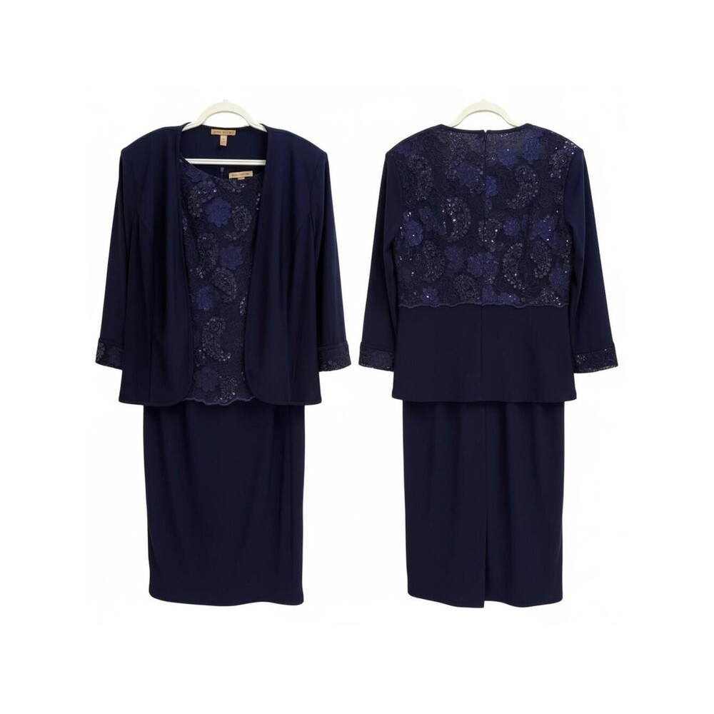 Maya Brooke Blue Midi Pencil Dress for Work‎